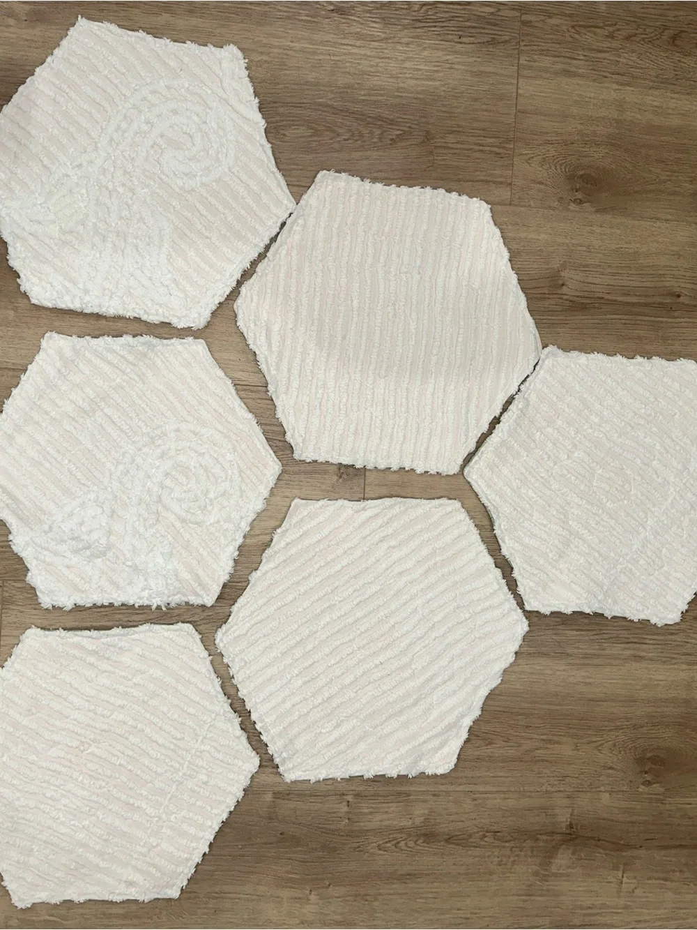 Handmade Floral Hexagon Quilt placemats,made from cutter quilt.